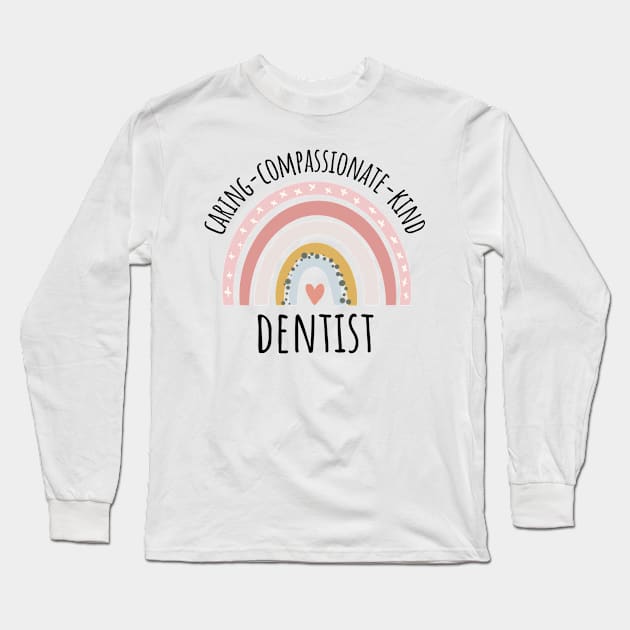 Dentist Pastel Rainbow Long Sleeve T-Shirt by IndigoPine